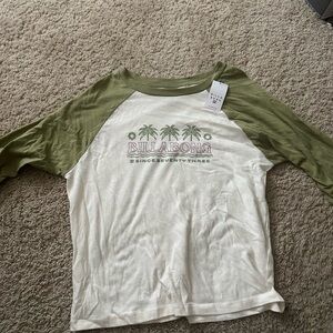 Green and White Billabong long sleeve